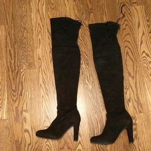 Stuart weitzman black suede highland boots